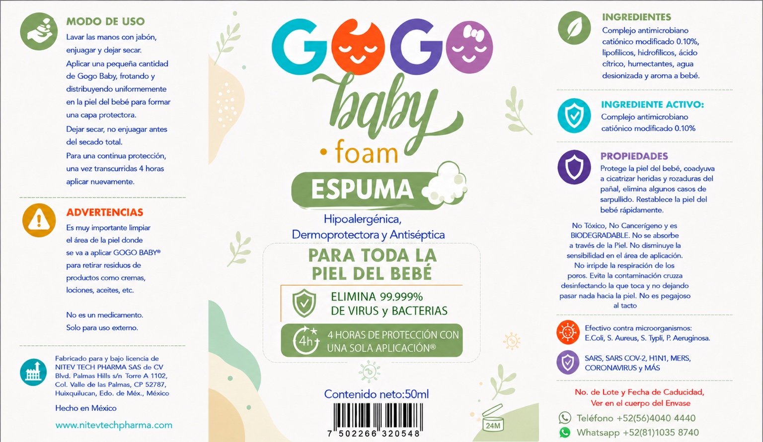 GOGO baby® Foam etiqueta 50 ml
