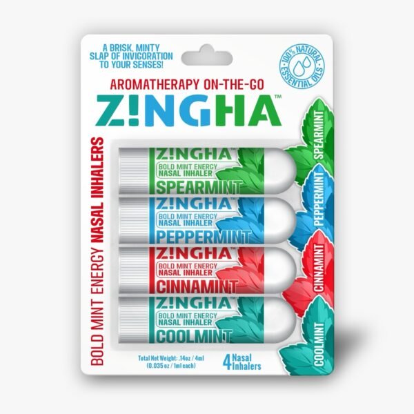 Z!NGHA Bold Mint Energy: Inhalador Nasal Natural (4 x 1ml) – ¡Frescura y Energía al Instante!