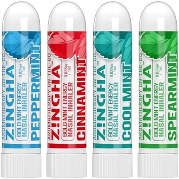 Z!NGHA Bold Mint Energy: Inhalador Nasal Natural (4 x 1ml) – ¡Frescura y Energía al Instante!