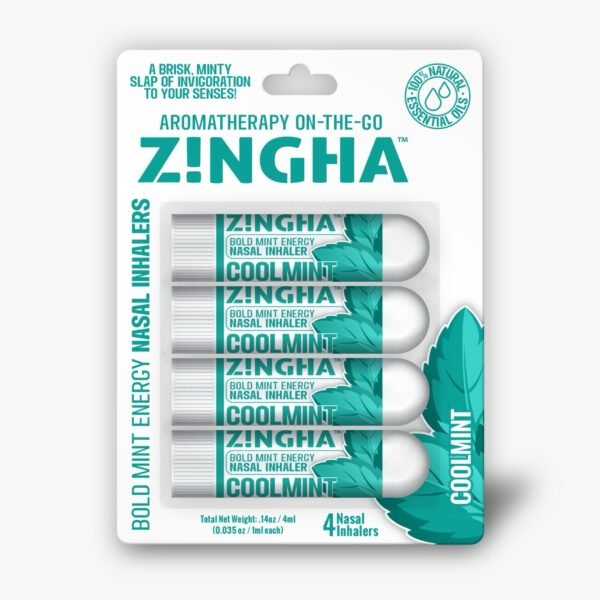 Z!NGHA Bold Mint Energy: Inhalador Nasal Natural (4 x 1ml) – ¡Frescura y Energía al Instante!