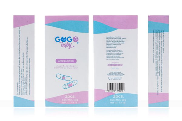 GOGO baby Árnica Stick Ungüento para Golpes. El #1, 2-Pack 20g x Pieza + 10% GRATIS 44g Peso Neto