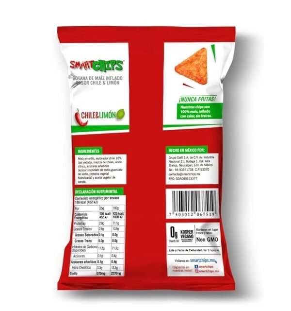 SMARTCHIPS SABOR CHILE LIMON 140GR