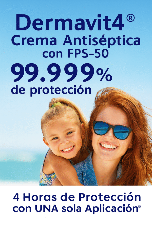 DermaVit4®️ Crema Dermoprotectora, Hipoalergénica y Antiséptica 470ml con Protector Solar FPS50