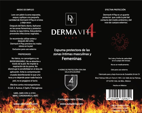DermaVit4 Play Espuma Dermoprotectora Para las Zonas Íntimas Externas