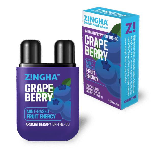 ZINGHA Inhalador Doble Serie Frutales – Aromaterapia Natural con Energía de Frutas On the GO!! 2ml | el Original