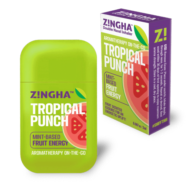 ZINGHA Inhalador Doble Serie Frutales – Aromaterapia Natural con Energía de Frutas On the GO!! 2ml | el Original