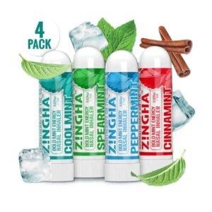 Z!NGHA Bold Mint Energy: Inhalador Nasal Natural (4 x 1ml) – ¡Frescura y Energía al Instante!