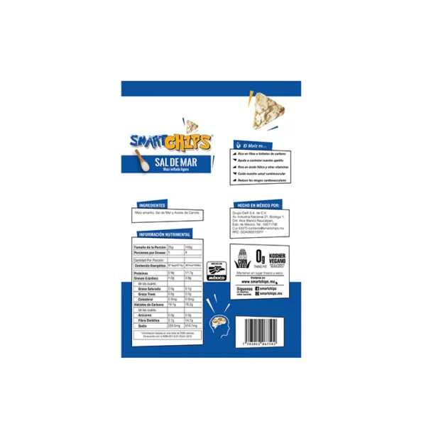 SMARTCHIPS SABOR SAL DE MAR 25GR